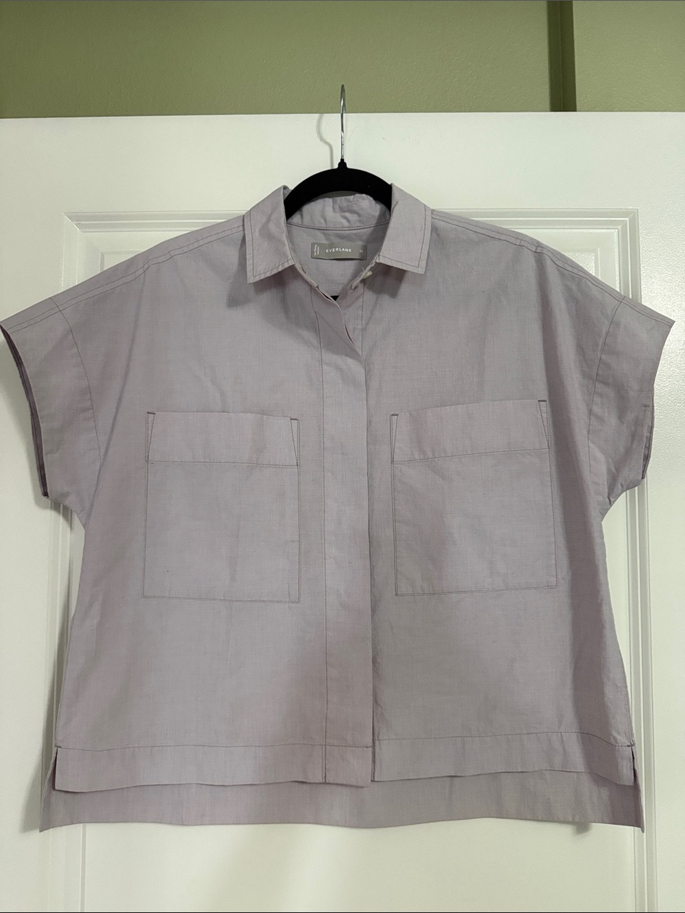 Oversized Cropped Button Up